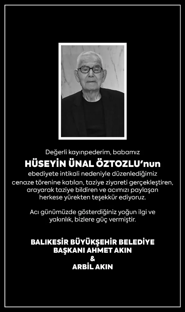 Başkan Akın’dan Taziye Teşekkürü