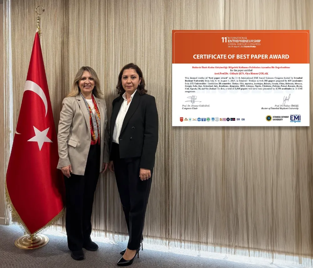 BAÜN’e Uluslararası Kongrede “En İyi Bildiri Ödülü”